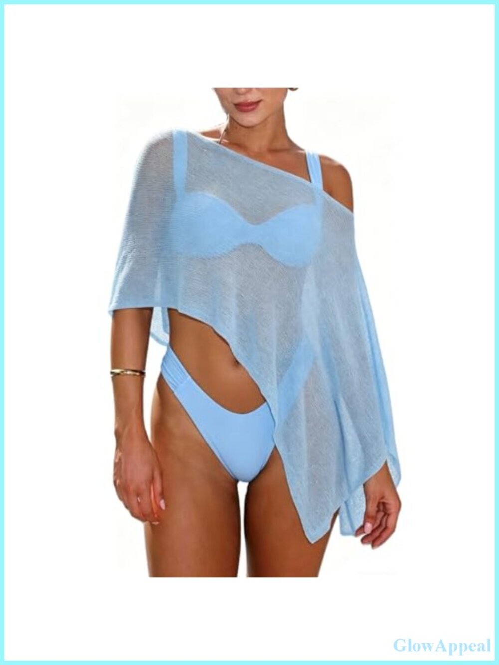 Sheer Crochet Knit Mesh Shrug Batwing Sleeve Boho Poncho Beach Cover Up